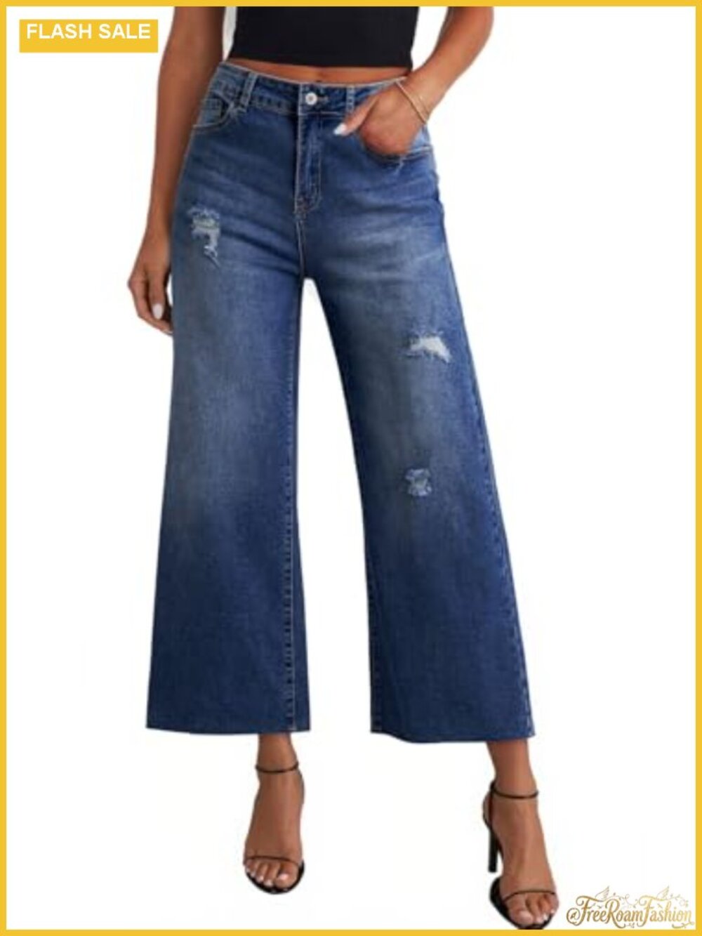 Wide Leg Baggy Jeans 8 Points Stretch Denim